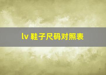 lv 鞋子尺码对照表